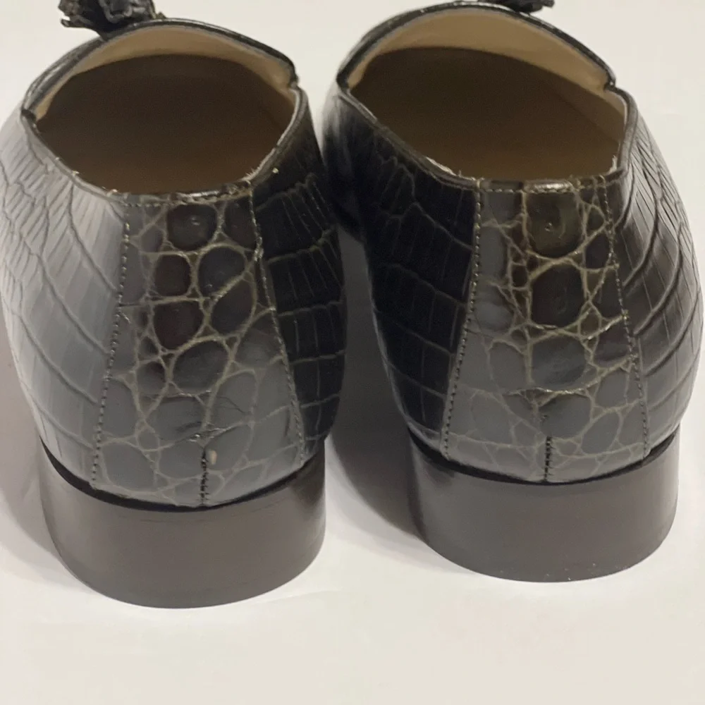 Vintage  Made In Italy Croc embossed Talbots flats Italy Size 9 1/2